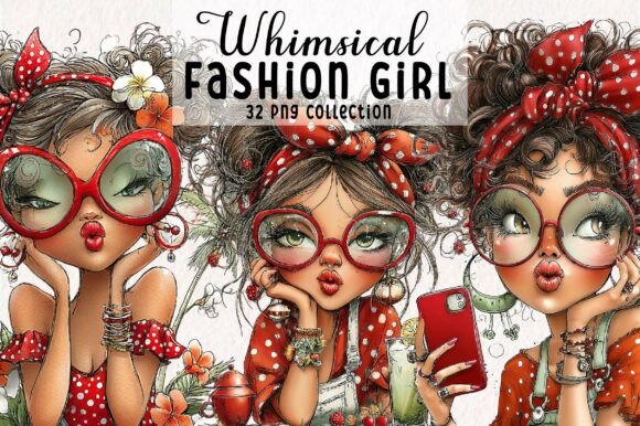 Download Whimsical Summer Fashion Girl Clipart - Premium Resources