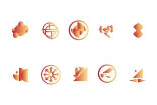Download Lines Logo Gradient Red, Golden Glow - Logo Collection
