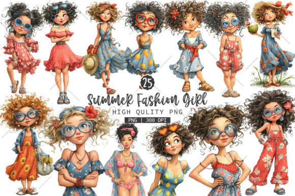 Download Summer Fashion Girl Clipart Bundle - Premium Resources